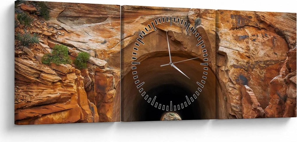 Tablou - tunel în stâncă (cu ceas) (90x30 cm)