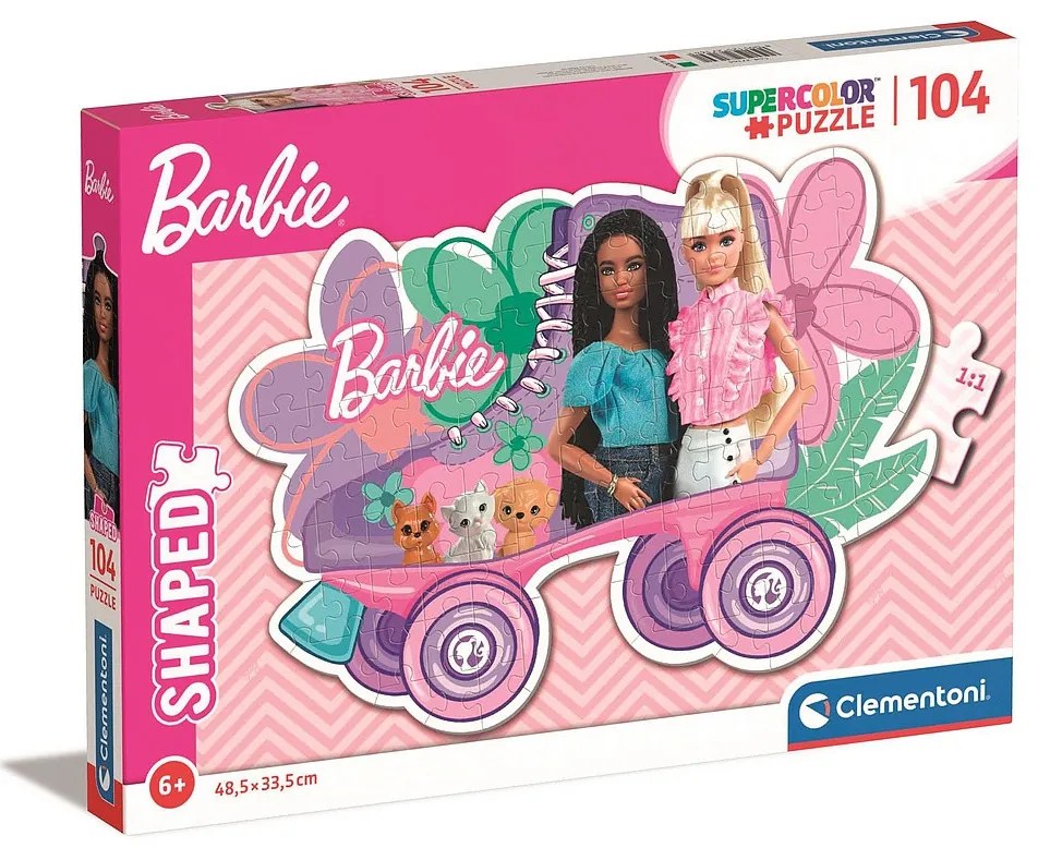 Barbie Roller Skate Puzzle de formă Clementoni cu 104 piese