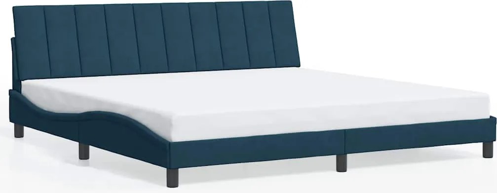 vidaXL Cadru de pat fără saltea, Hanko, albastru, 200x200 cm, catifea