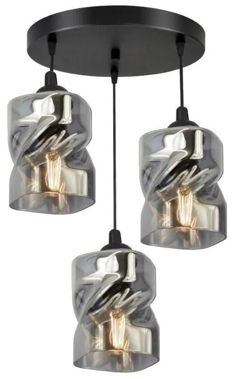 Lustră neagră cu abajur din sticlă Felis – Candellux Lighting
