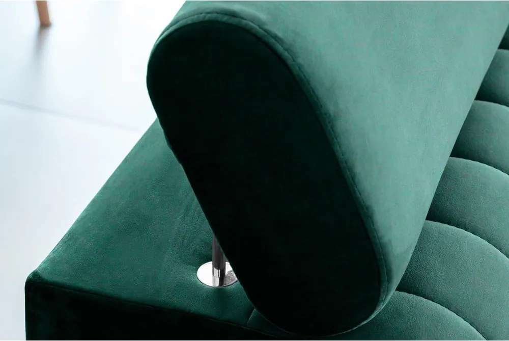 Canapea verde extensibilă cu tapițerie din catifea 261 cm Laurence – ELTAP