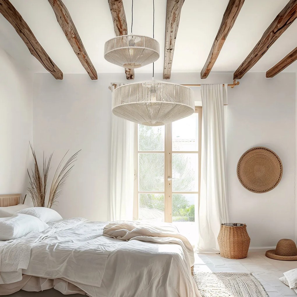 Lampă suspendată Japandi funie maro 61cm - Svea