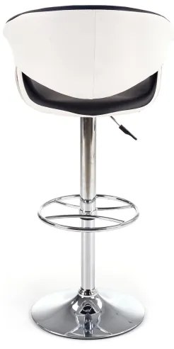 Scaun de bar 115x60 cm alb/negru/crom