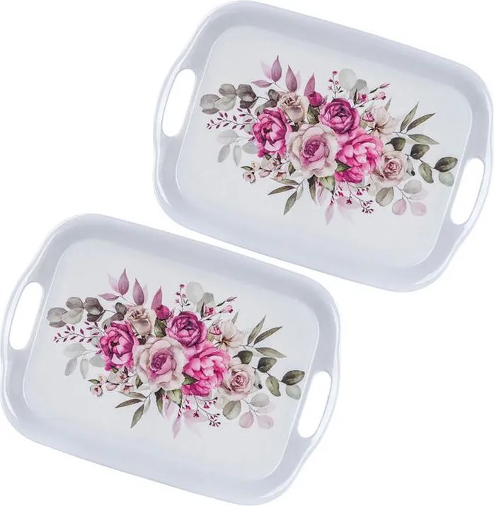 BANQUET Set de tăvi din melamină ROSES 36 x 25,5 cm 2 buc