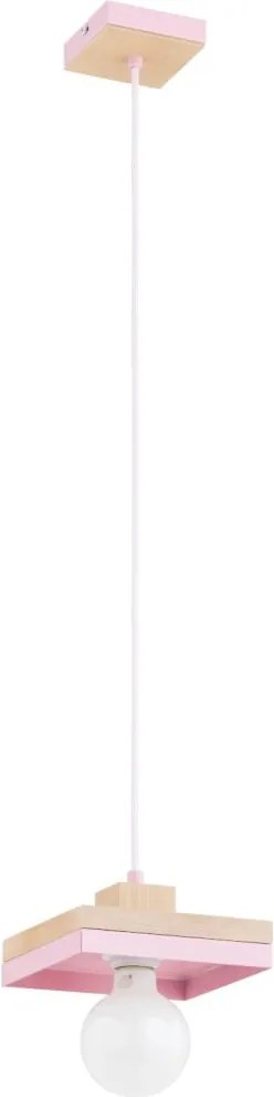 Lustră pe cablu MIKO 1xE27/15W/230V roz/bej