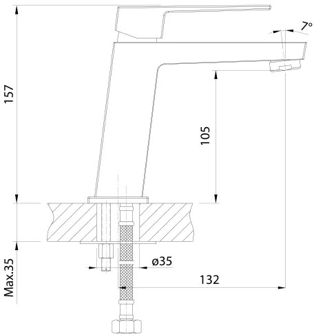 Baterie de lavoar Aqualine RITMO crom lucios