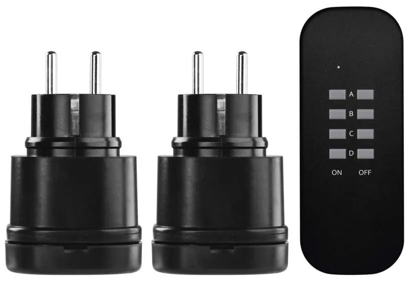 Set 2 prize cu telecomanda, IP44, exterior, max 3000W, EMOS