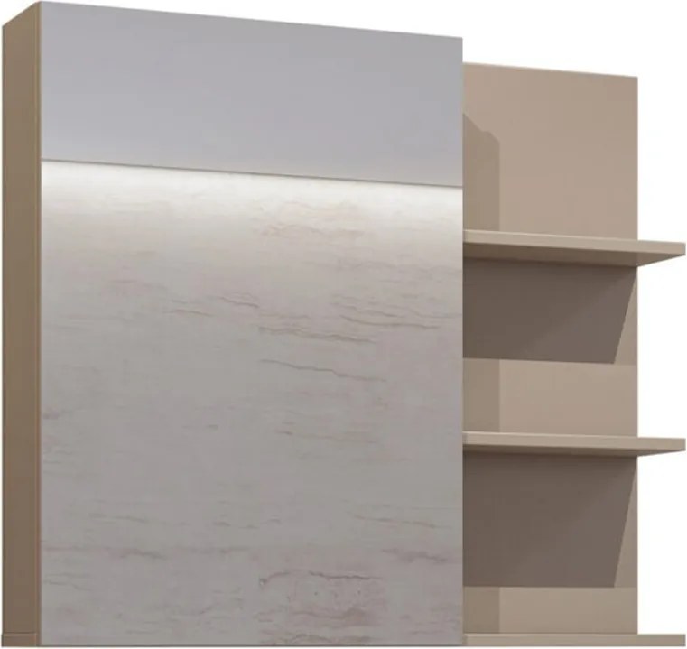 Dulap lemn masiv baie Irvella, 78 × 71 × 18 cm - Crem