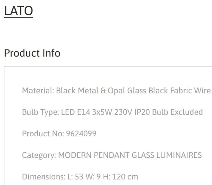 Lustra suspendata design modern LATO 3L