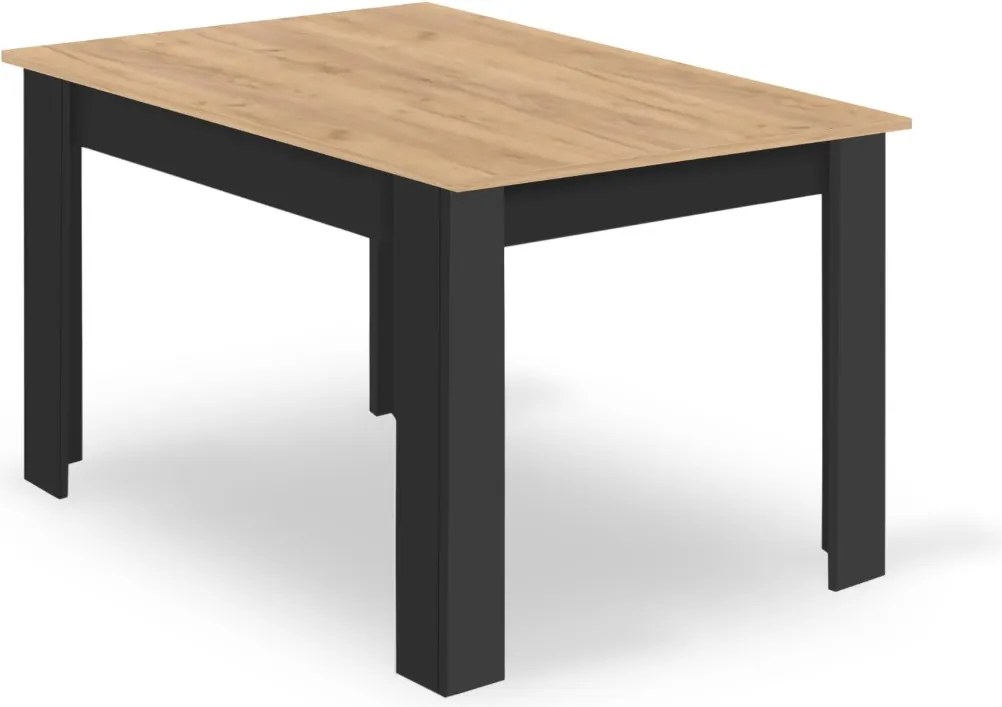 OFERTA Masă de dining MADO negru cu blat decor stejar artisan 120x80cm II. calitate
