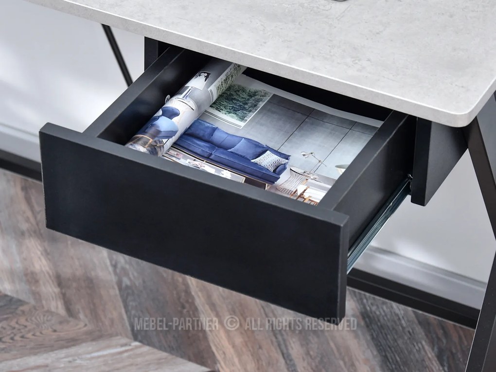 Masă PC Aspart (beton + negru). Promo -19%. 1109724