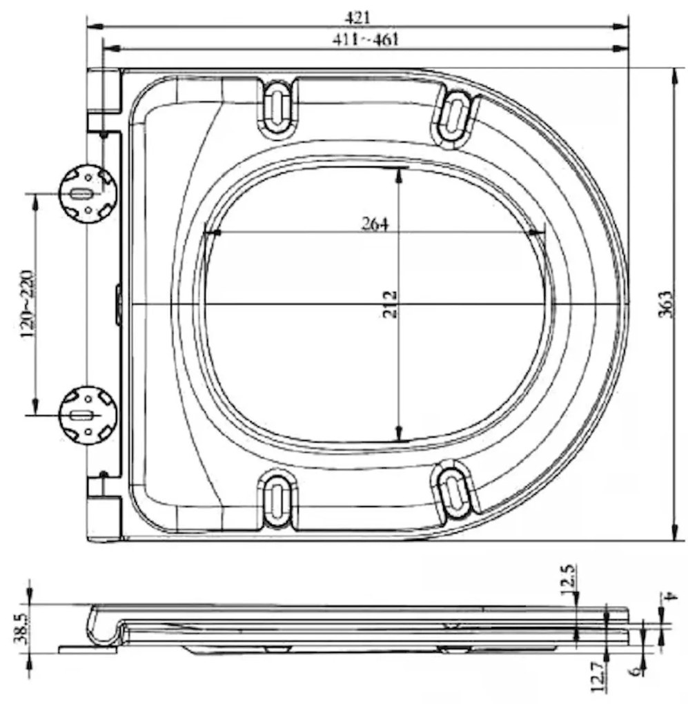 Capac Wc cu soft close si quick release, Feeling, cappuccino mat, RAK Cappuccino