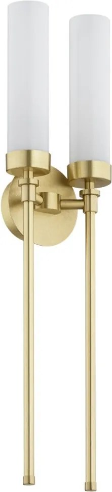 Aplica de perete stil elegant PRESTON 2 alama/sticla opal