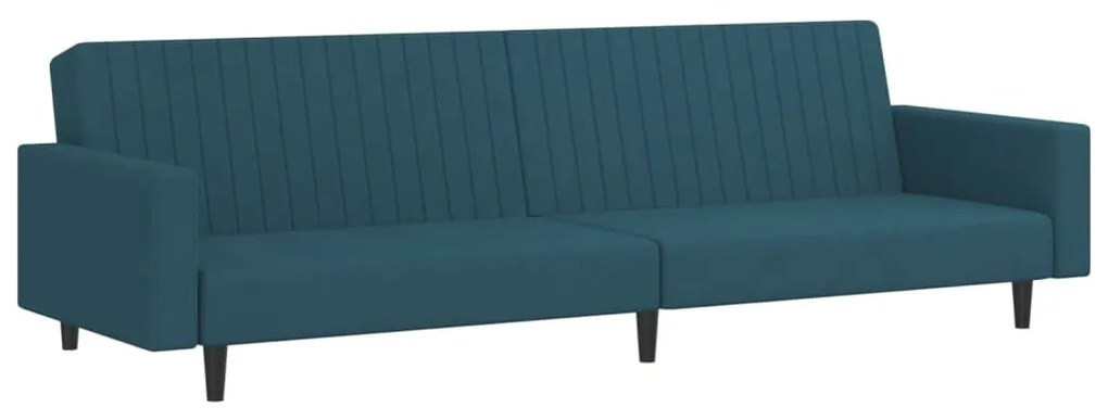 337649 vidaXL Canapea extensibilă cu 2 locuri, albastru, catifea