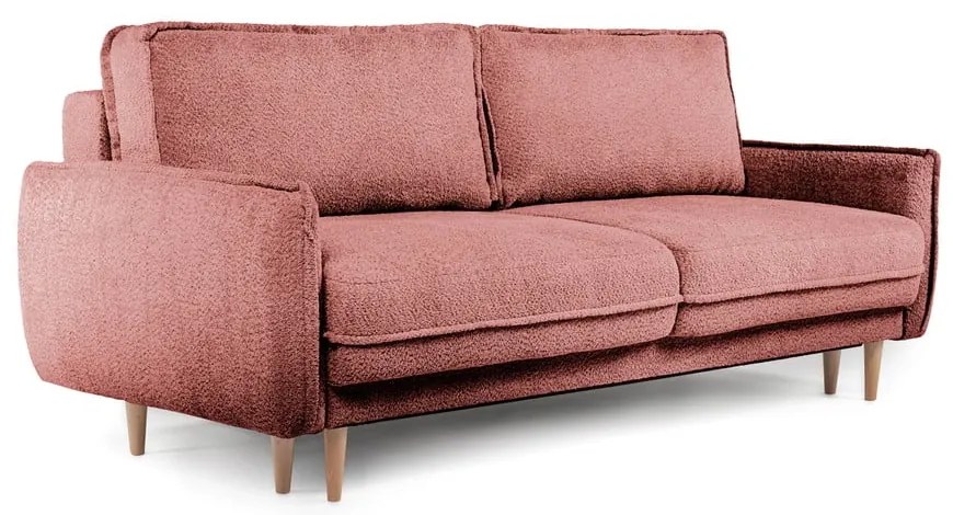 Canapea roșie extensibilă cu tapițerie din stofă bouclé 215 cm Patti – Bonami Selection