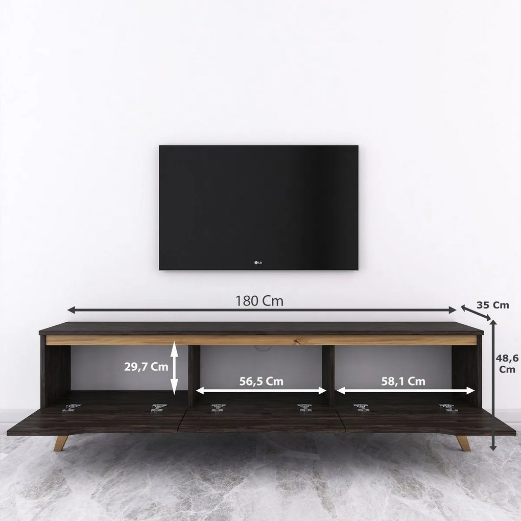 Măsuță TV Dita Black and Walnut