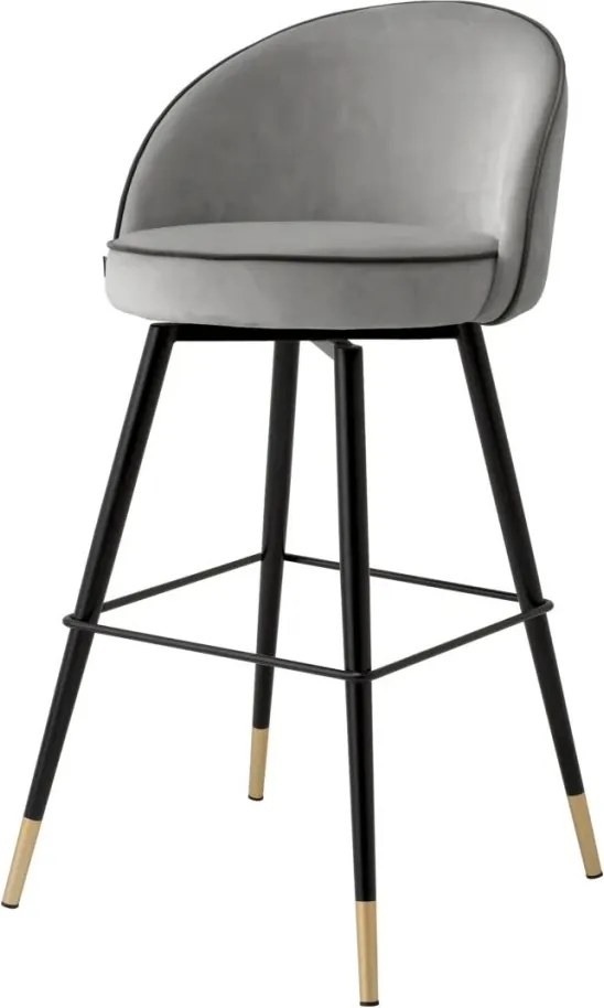 Set de 2 scaune de bar pivotante, design LUX, Bar Stool Cooper gri deschis