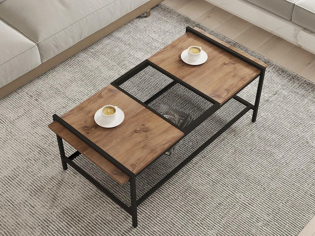 Măsuță de cafea Daluva (pin atlantic + negru) . 1093225