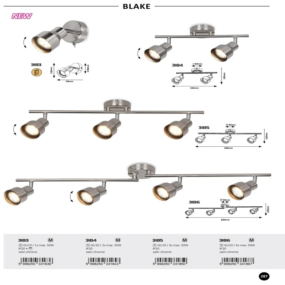 Aplica cu spot directionabil design modern Blake crom satin