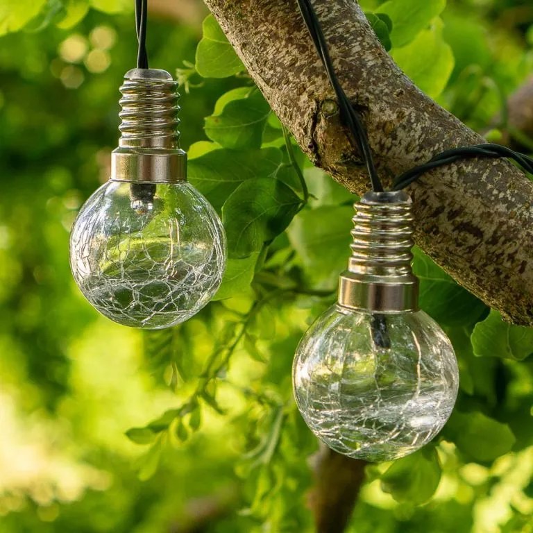 Lanț de lumini solare 10 LED-uri, 345 cm, alb cald/culoare