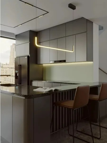 MAXLIGHT PO644 - Pendul LED URUS pe cablu, 17W, 230V, negru