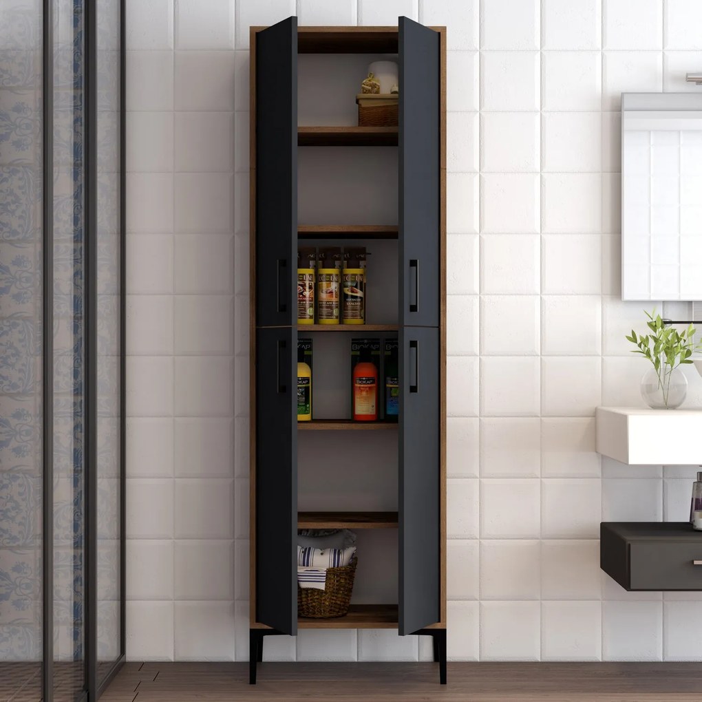 Dulap cu rafturi Berliner (Nuc + Antracit). 1072512