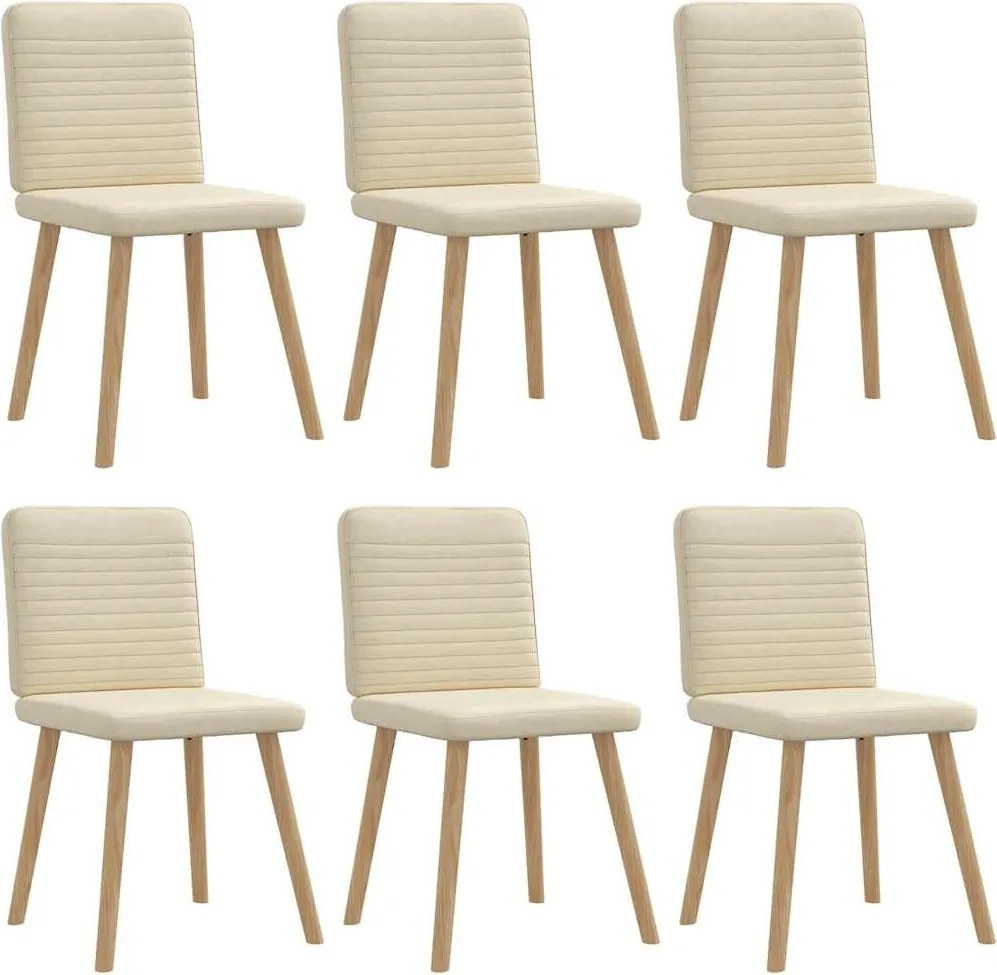 vidaXL Scaune de sufragerie, 6 buc., crem, țesătură