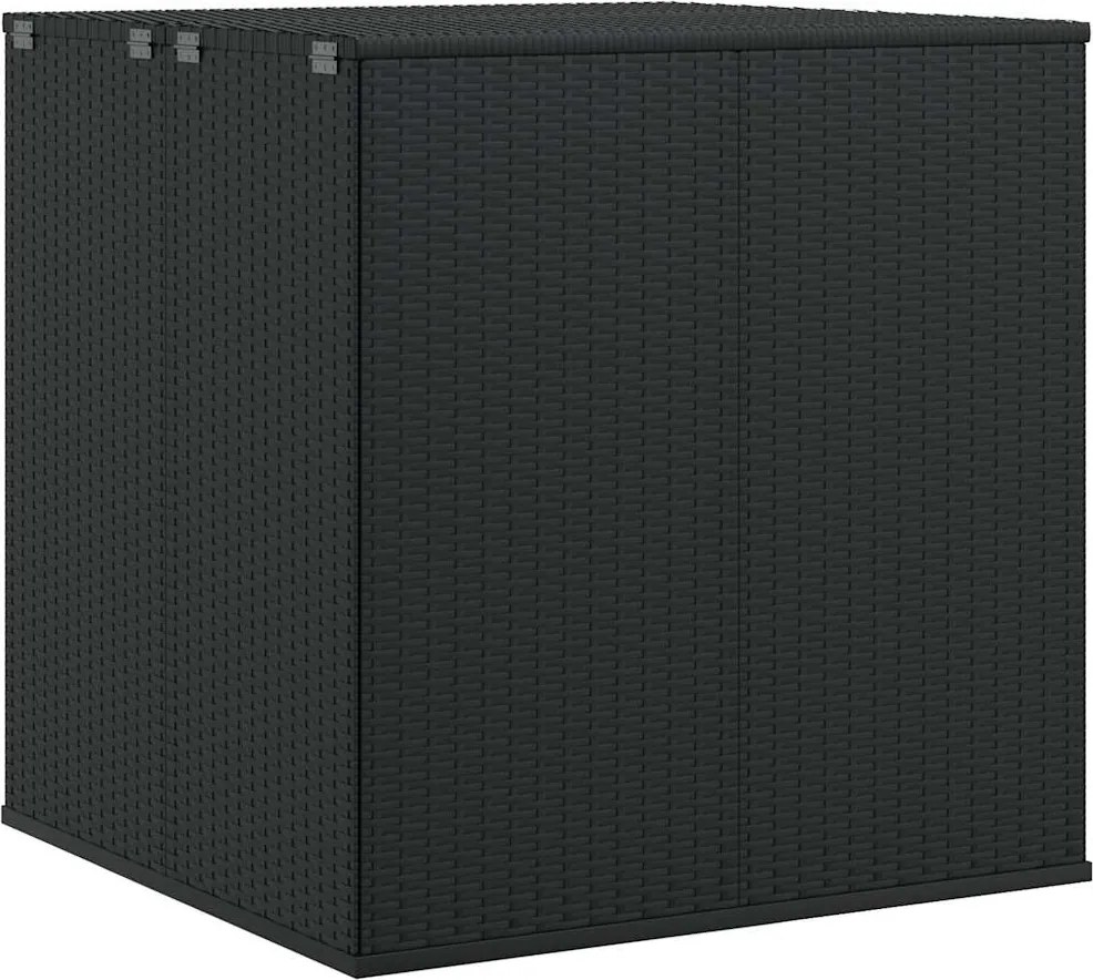 vidaXL Ladă grădină pentru perne, negru, 100x97,5x104 cm, ratan PE