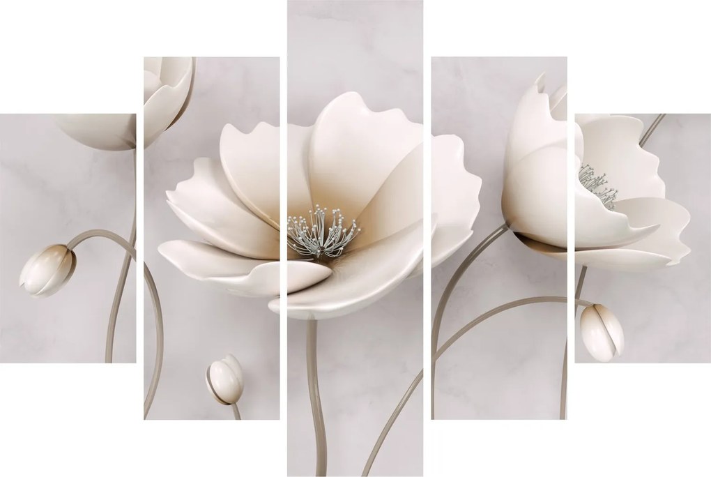 Tablou cu florile albe (150x105 cm)
