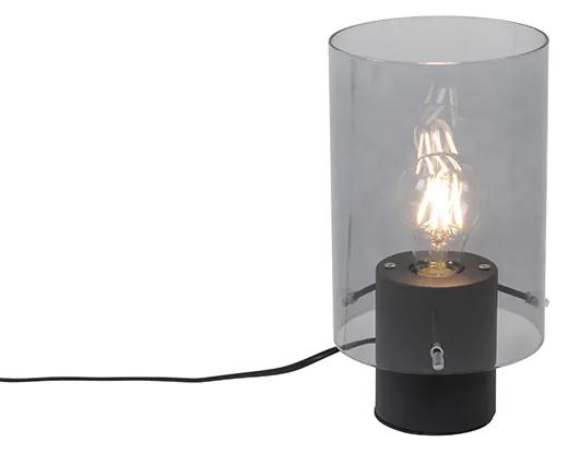Lampă de masă modernă neagră cu sticlă de fum - Vidra