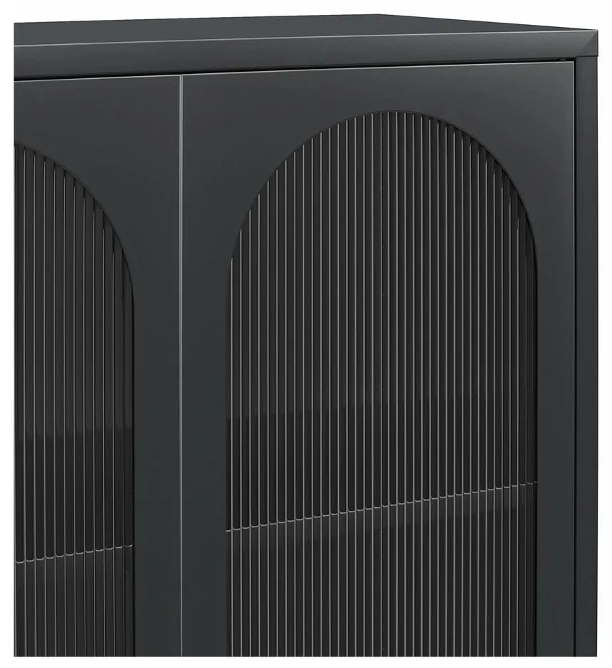 Vitrină neagră din metal 80x186x40 cm Luna – Støraa