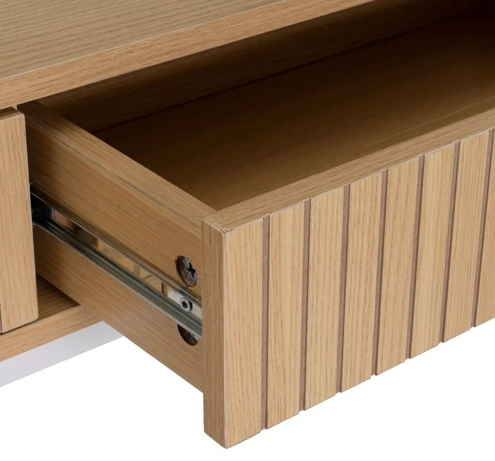 Masă consolă în culoare naturală cu aspect de lemn de stejar 30x100 cm Mid-Lines – Casa Selección