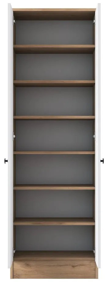 Șifonier alb/cu aspect de lemn de nuc 60x183 cm Theresa – Kalune Design