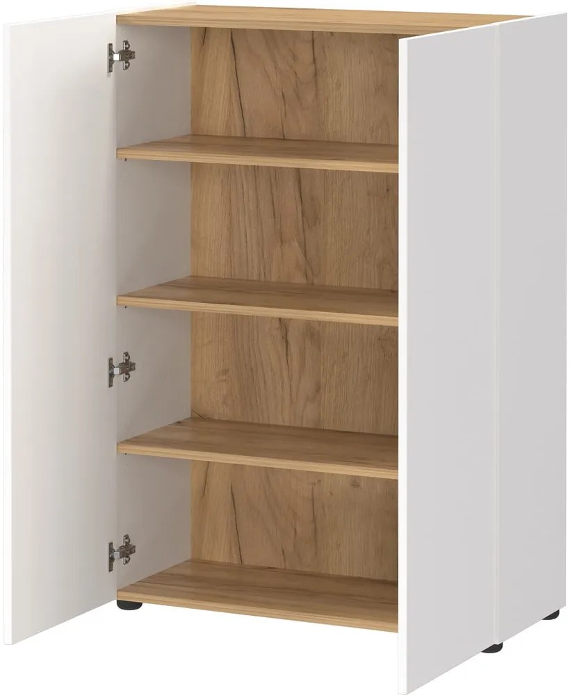 Dulap alb cu aspect de lemn de stejar 74x105x33 cm Alviano – Germania