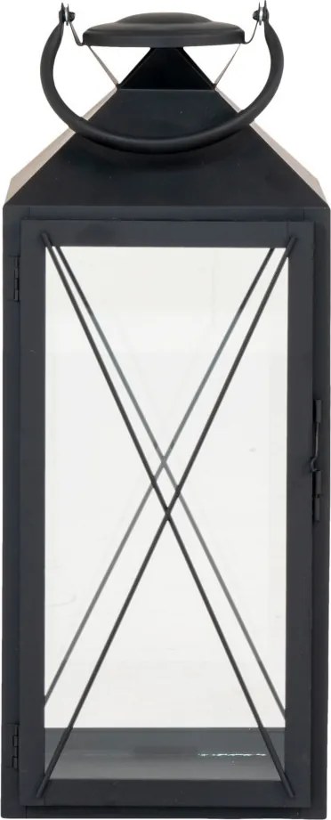 Lanterne decorative Casa, oțel/vidră, negru, set de 2