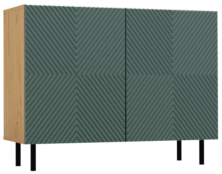 COM509 - Comoda 100 cm, cu raft pentru dormitor, living, dining: Maro-Verde