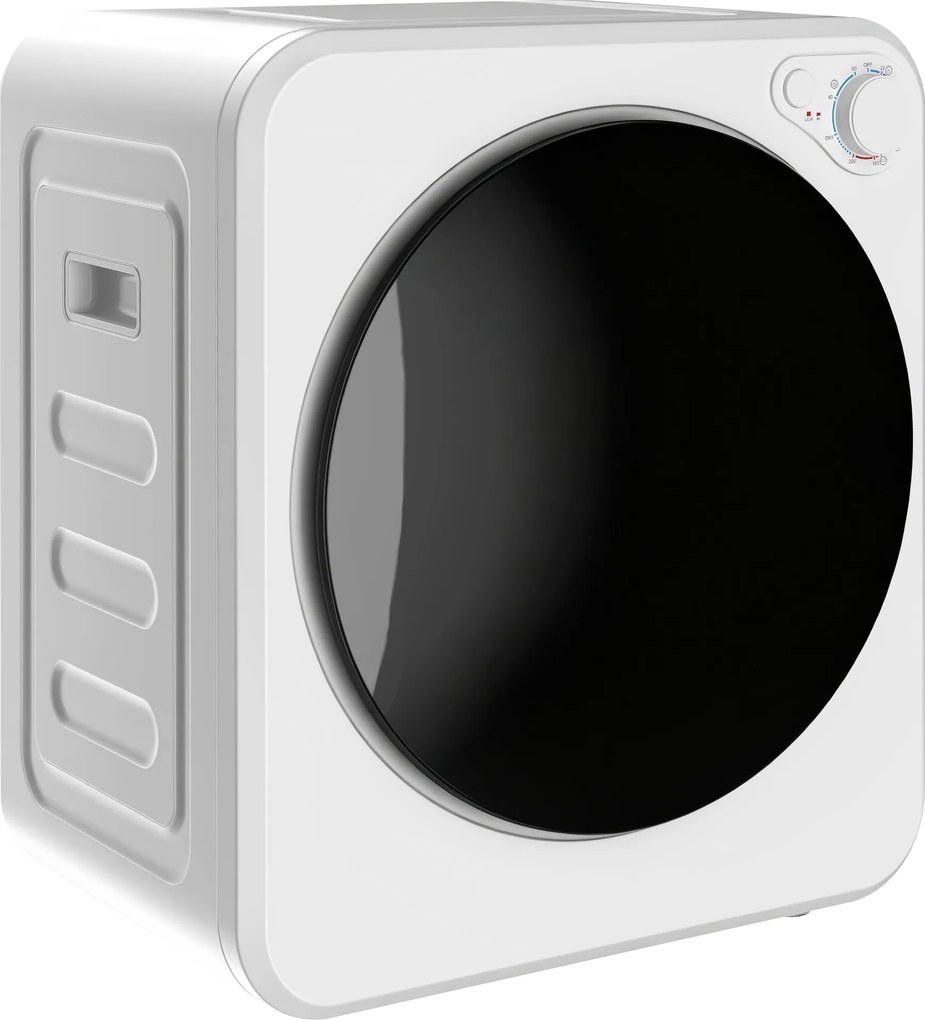HOMCOM Uscător portabil de rufe 4 kg, încărcare frontală, 2 trepte de putere 800 W/400 W, 240 V, compact pentru apartament, rulote și casă, alb | Aosom Romania