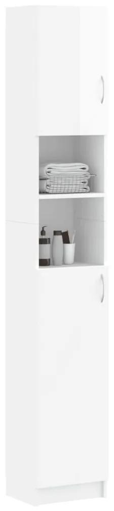 Dulap de baie, alb extralucios, 32 x 25,5 x 190 cm, PAL Alb foarte lucios, 1