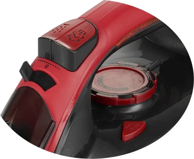 La mâna a doua: Fier de calcat Mesko MS 5031, 3000W, Placa ceramica, Oprire automata, Sistem anti-calcar, Rosu/Negru