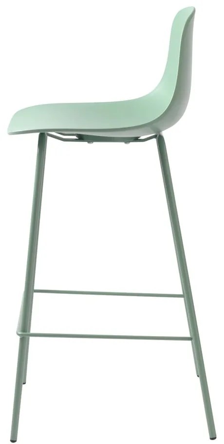 Scaun de bar verde deschis din plastic (înălțime șezut 67,5 cm) Whitby – Unique Furniture