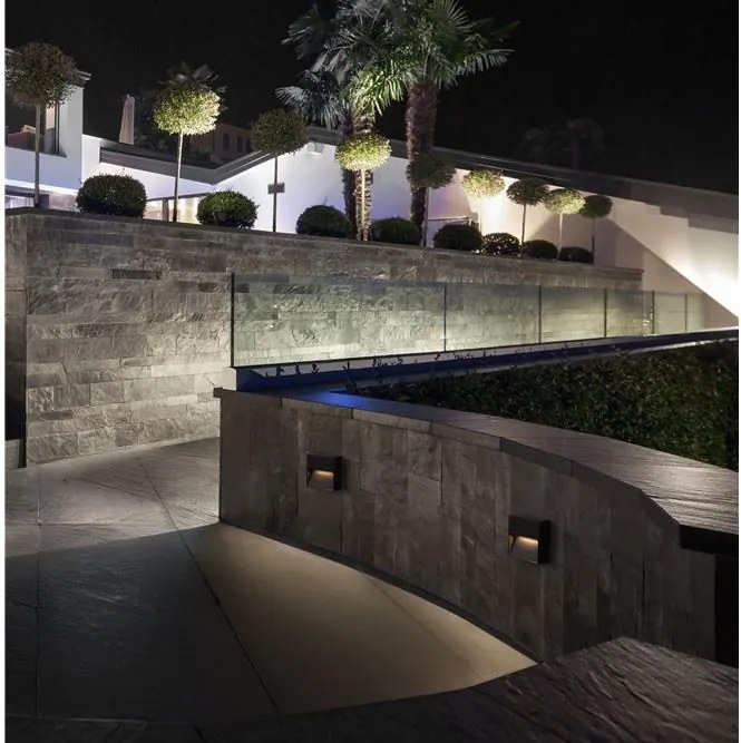 Mini Aplica perete exterior IP65, LED CCT Til negru