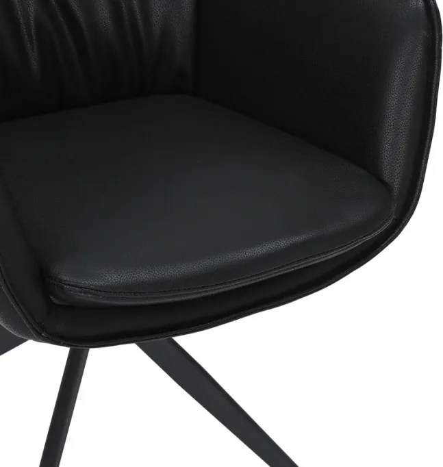 Set de 2 scaune pivotante VOGUE piele sintetica neagra