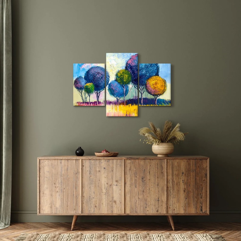 Tablou - Copaci, pictură în ulei (90x60 cm)