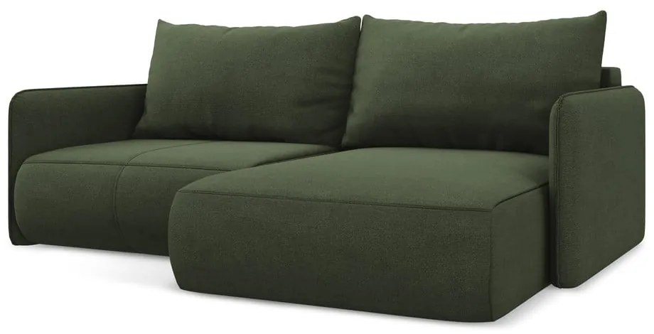 Colțar verde extensibil/cu spațiu de depozitare (cu colț pe partea dreaptă) Nanea – Makamii