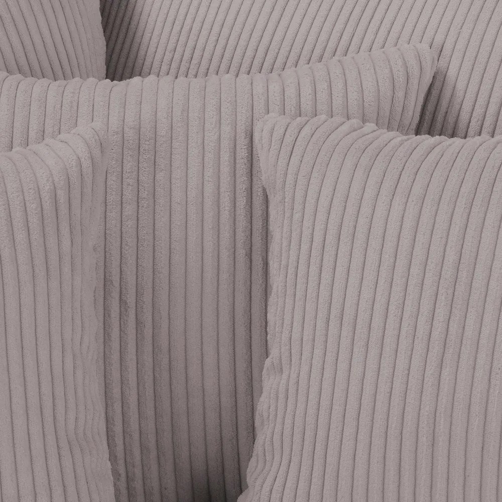 Colțar gri cu tapițerie din catifea reiată (cu colț pe partea stângă ) Ariella – Ropez