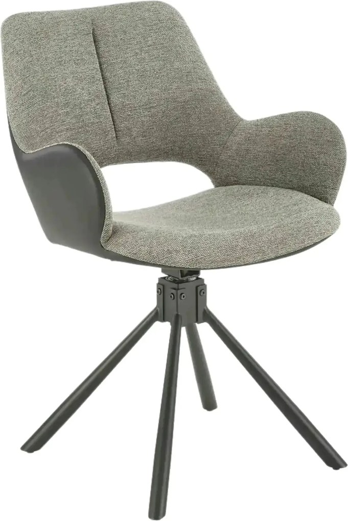 Scaun rotativ K494, gri/negru, stofa/piele ecologica, 57X59X85 cm