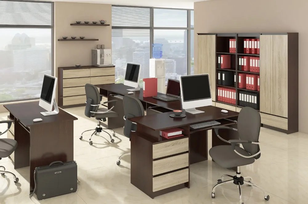 Comodă Keanu III (wenge + Stejar sonoma). 1069386