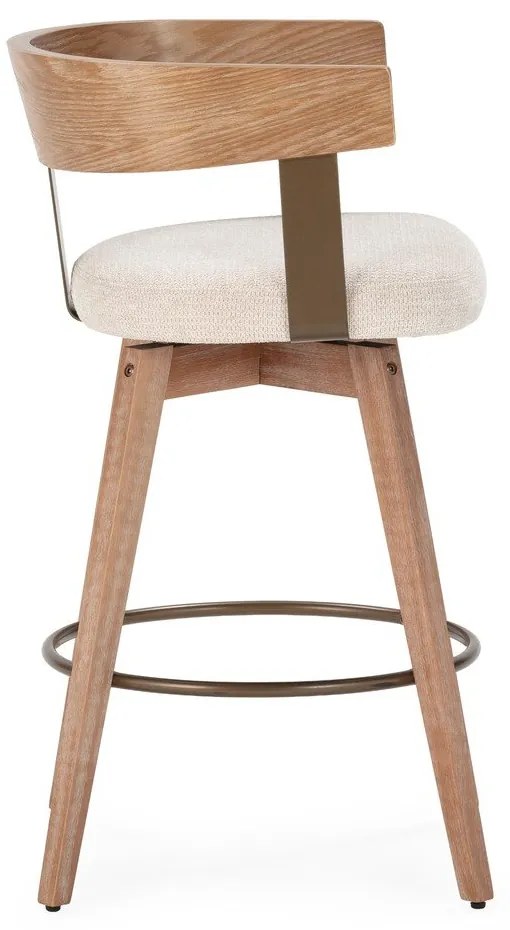 Scaune de bar crem/în culoare naturală cu cotiere 2 buc. tapițate Ilia – MOME