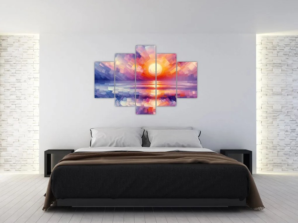 Tablou - Apus de soare artistic colorat (150x105 cm)