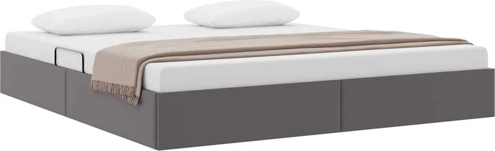 vidaXL Pat cu storage cu headboard Gri 160 x 200 cm Piele artificială